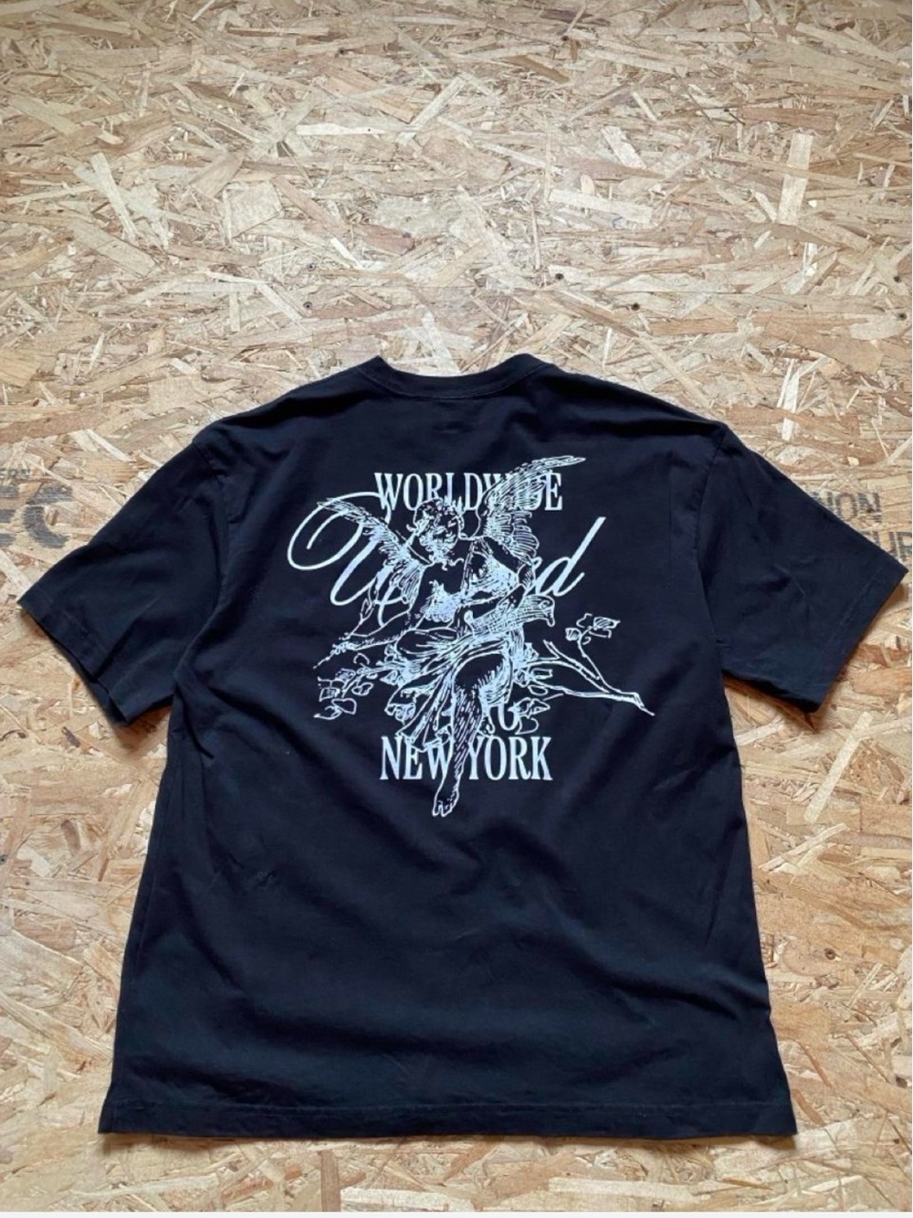H&M Black Short-Sleeve Graphic Tee with White Back Print